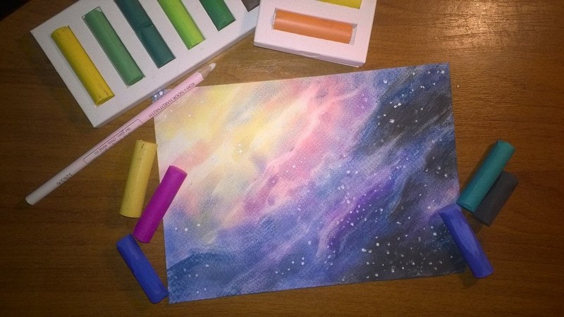 Как нарисовать космос пастелью
