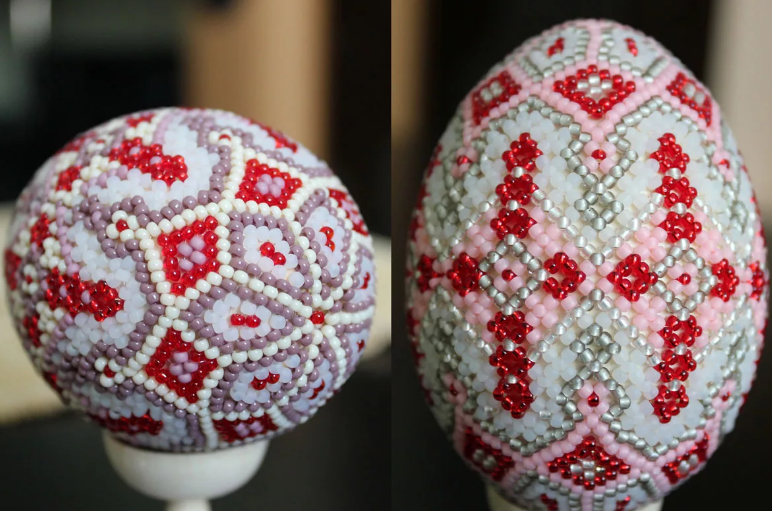 Пасхальное яйцо из бисера - техника плетения, схемы, фото-идеи